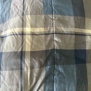 Plaid Bedding Set in Blue and Tan